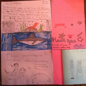 Franklin Elementary School in Port Angeles, Washington sent these wonderful thank you notes after Sy’s visit