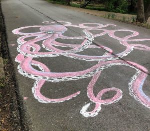 chalk drawn octopus