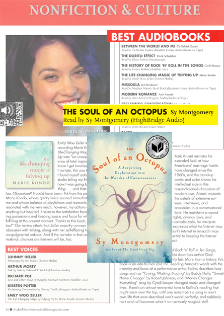 AudioFile Magazine has chosen The Soul of an Octopus as one the best audiobooks of 2015.
