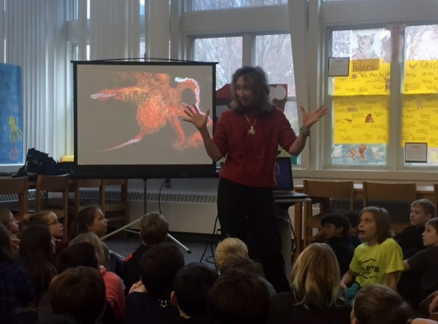 Sy enjoyed her visit to the Marston Elementary School in Hampton, NH