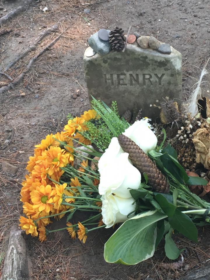 Henry David's grave on his 200th birthday. Photo by Maura McEnaney.
