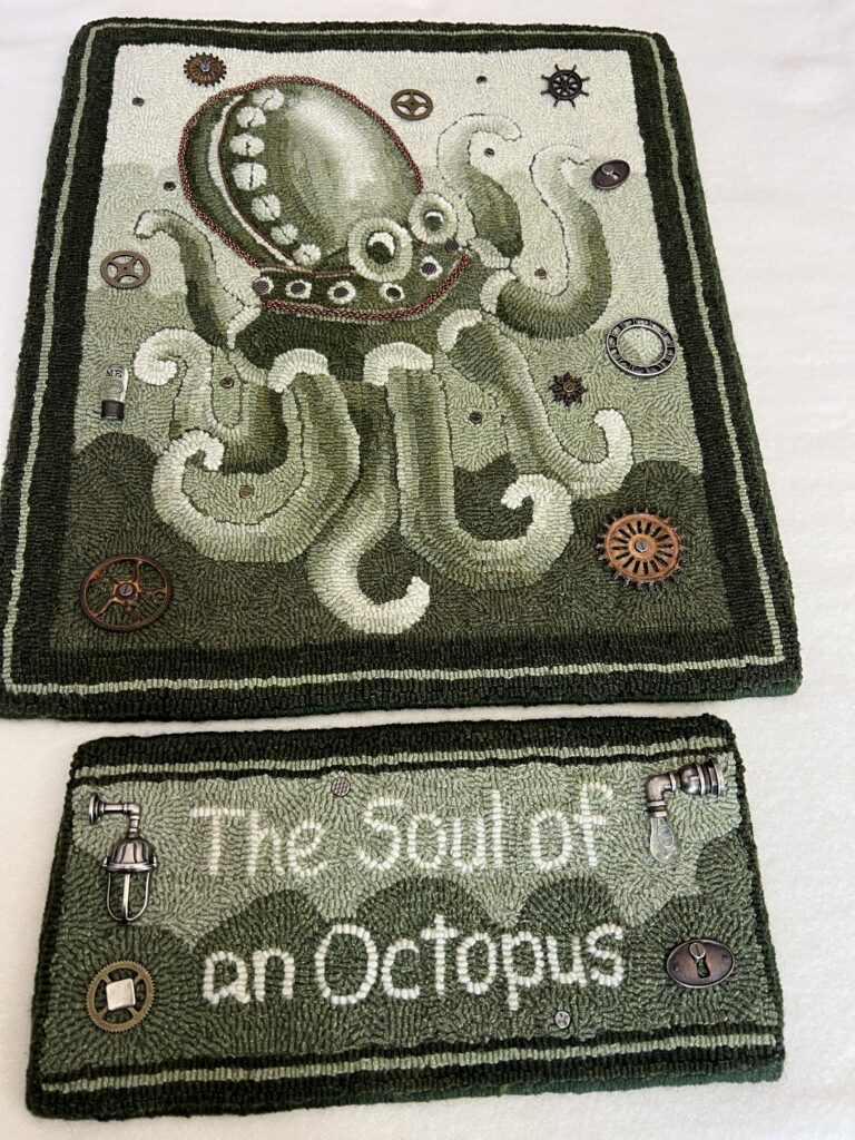 Octopus hooked rug by Debbie McIntosh of Littletown, Colorado