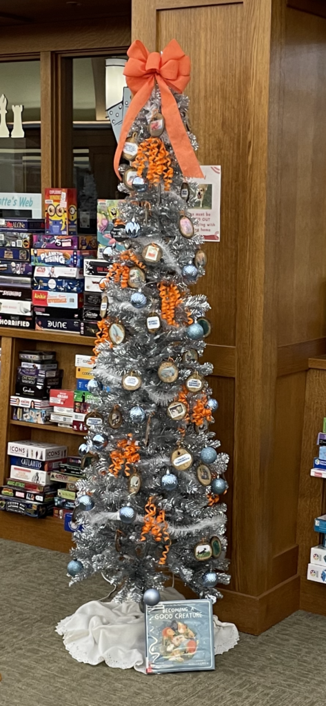 Trees decorated by the Friends of the Townsend, MA, library and senior center