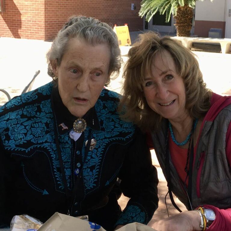 Sy Montgomery catching up with Temple Grandin