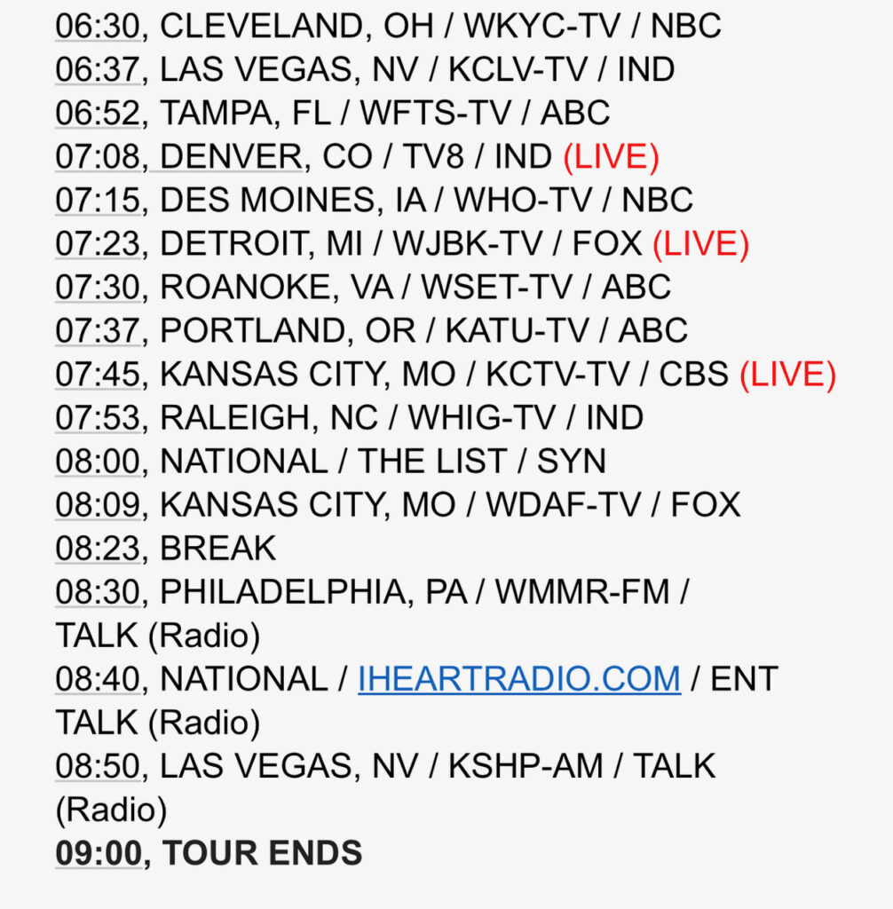 Sy & Matt TV Schedule